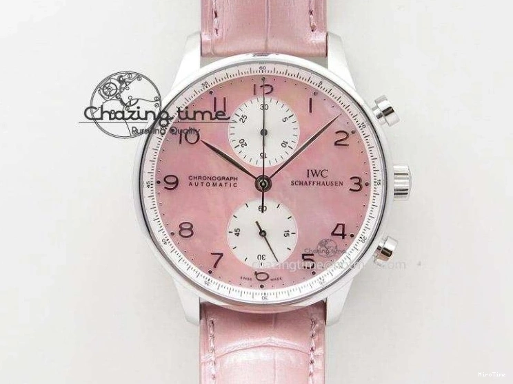 MIROTIME 0113 Portuguese Tourbillon IW5463 RG ZF Best Edition White Dial on Brown Leather Strap Stylish 7174